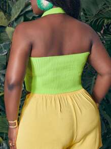 Slaydiva Top De Punto Slim Con Correa De Lana Para Mujeres De Talla Grande Para Vacaciones Y Ocio