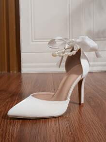 2025 New Sexy Fashionable Versatile Super High Heel Stiletto Pearl Heel High Heels Women Shoes