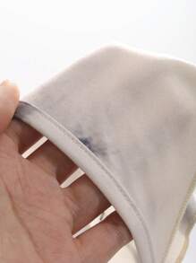 DAZY Áo croptop ôm dáng, cổ yếm, cài cúc bất đối xứng dành cho nữ. - Xám - Xem 9