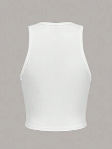 Slaydiva Basic Crew Neck Tight Fit Tank Top For Women, Suitable For Summer - White - View 3