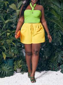 Slaydiva Top De Punto Slim Con Correa De Lana Para Mujeres De Talla Grande Para Vacaciones Y Ocio