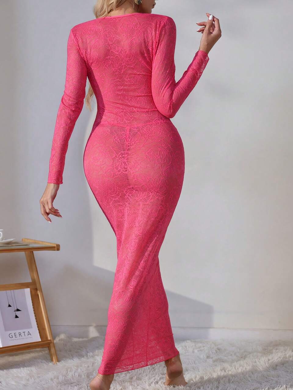 Lace Hollow Out Slim Fit Seductive Lingerie Dress