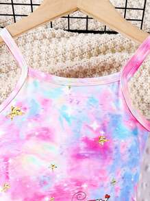 年輕女孩可愛簡約DOPA卡通小馬紋連身褲帶 - 彩色 - 查看 4