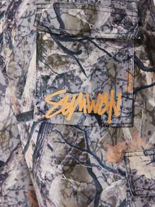 SUMWON All Over Printed Nylon Cargo Short - Brown - View 7