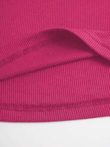 INAWLY Women's Round Neck Hollow Out Long Sleeve T-Shirt Fall Cloth For Women - Hot Pink - View 8