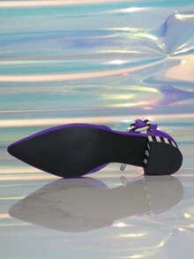 Ladies High Heel Shoes Autumn And Winter New Arrival Pointed Diamond Strap Low Heel Comfortable Fashion Work Shoes Women's Shoes - Purple - View 3