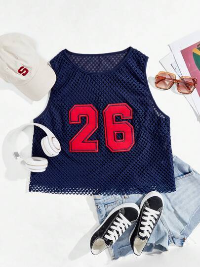 Street Life Plus Size Women's Sleeveless Mesh Tank Top With Digital Print