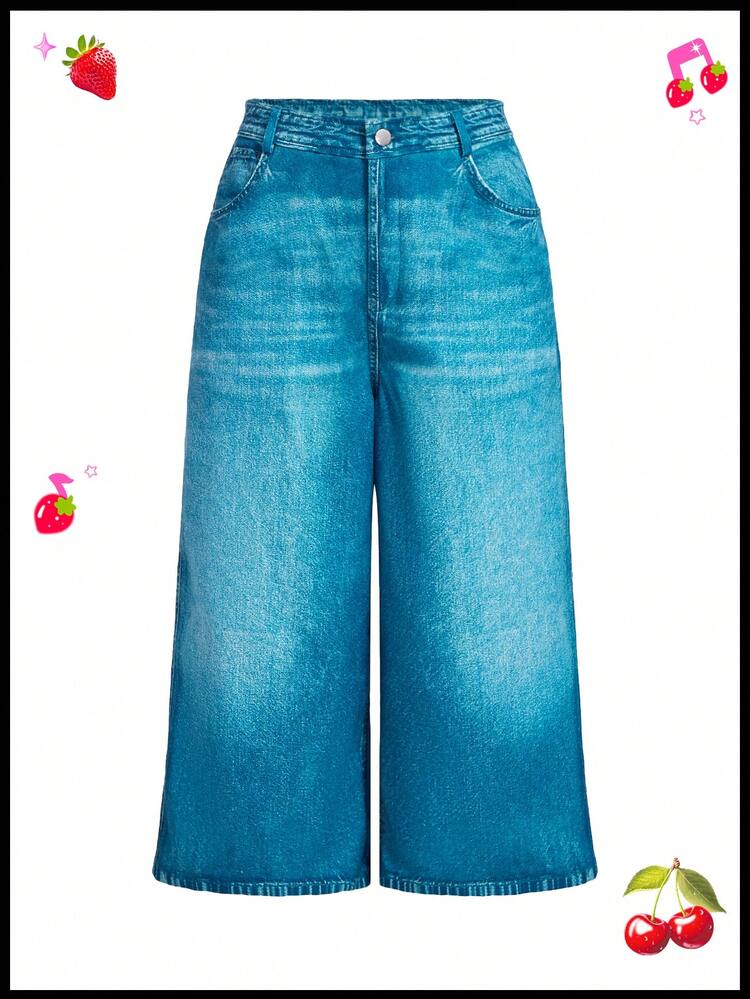 Kidcore Dopamine Anti Denim Printing Wide Leg Pants Summer Pants Summer Clothes