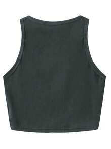 INAWLY Mouse Print Slim Fit Ribbed Tank Top Graphic Tees Women Tops