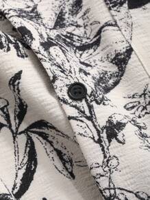 DAZY Men's Summer Printed Short Sleeve Beach Shirt With Plant Motif Floral Vacation - Multicolor - View 4