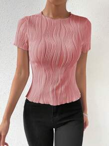 Chiquease 女士修身紋理短袖t恤