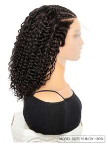 13x6 透明蕾絲前置人髮假髮,女性波波頭,7股蕾絲編織假髮,10-16英寸天然黑色蕾絲假髮帶有嬰兒毛髮自然髮線 - Natural Black - 查看 5