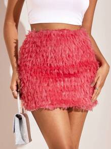 SHEIN BAE Sang trọng Đúng mốt Váy bodycon - Màu Hồng  Dưa hấu - Xem 1