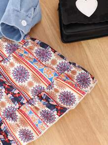 Baby Girl Flap Detail Jacket & Floral Print Slip Dress - Multicolor - View 6