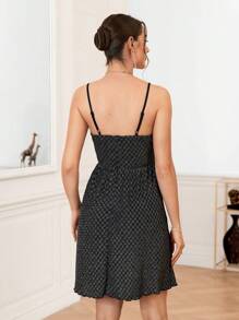 SHEIN Belle Geprint V-hals Spaghetti bandjes Cocktailjurk