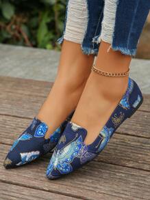 Comfy Black Gold Thread Pointed Toe Flats US Size 5-10, Spring Summer Autumn Casual Slip-On Daily Wear Lightweight Flat Shoes For Women