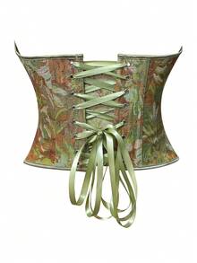 加大码花卉印花露背吊带背心，适合新年派对、情人节、节日、紧身胸衣上衣、复活节连衣裙、万圣节服装、复古