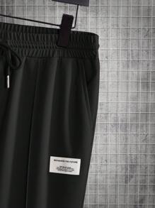 Manfinity VCAY Men's Knitted Leisure Printed T-Shirt And Pants Set - Black - View 6