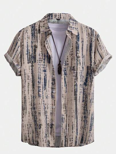 Street Life Camicia con stampa all-over e bottoni senza maglietta, per la scuola