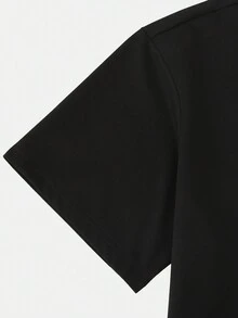 Manfinity EMRG 男士漸變表情印花圓領t恤 - 黑色 - 查看 3