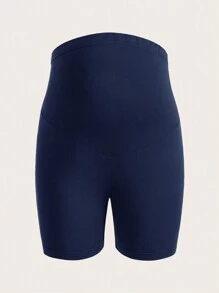 SHEIN Maternity Solid Color High Waist Short Length Slim Fit Leggings, 2pcs/Pack - Multicolor - View 11