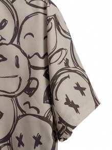 ROMWE MEN Street Life Men Allover Cartoon Graphic Shirt Without Tee - Multicolor - View 4