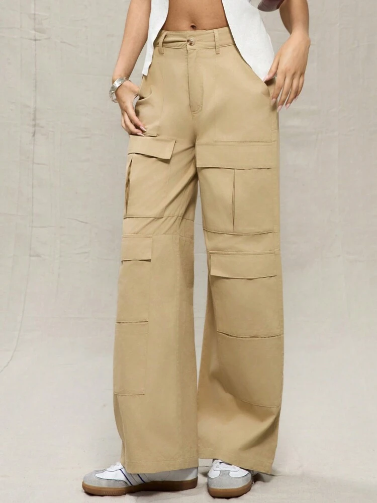 Pocket Detail Cargo Trouser Y2k 90's Summer Chic Elegant Casual