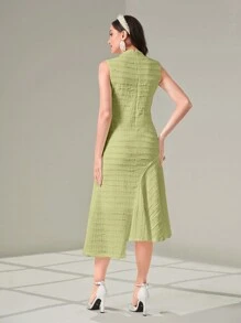 Modelyn 女士無袖純色日常裙