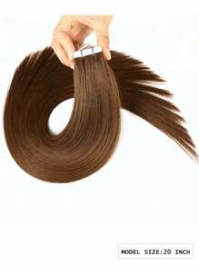 Straight Skin Weft Tape Remy Hair Natural Invisible PU Tape In Human Hair Extensions Tape In Hair #4 Hair Extensions - S6 - View 2