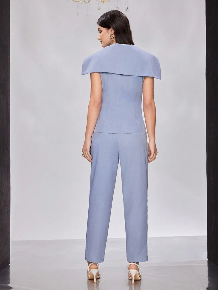 Women's Elegant Solid Color Casual Two-Piece Set