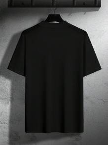 Manfinity Homme Men's Letter Print Short Sleeve T-Shirt - Black - View 2