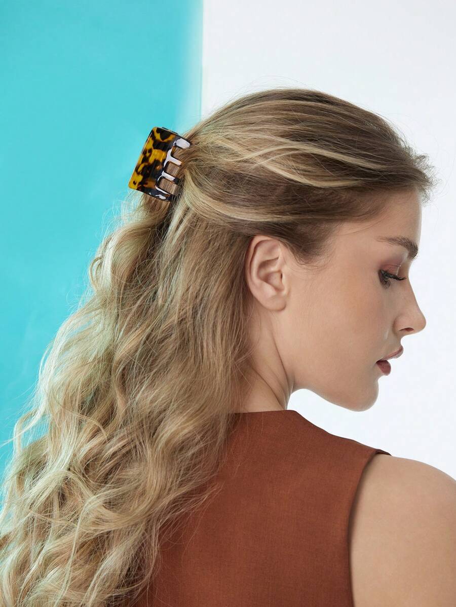 SHEIN Women's Fashion Versatile Tortoise Shell Hair Clip Casual - Yellow - View 1