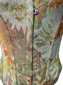 加大码花卉印花露背吊带背心，适合新年派对、情人节、节日、紧身胸衣上衣、复活节连衣裙、万圣节服装、复古