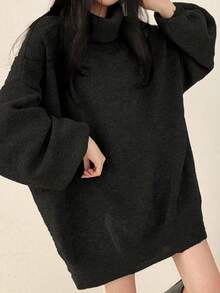 女士长袖高领宽松毛衣