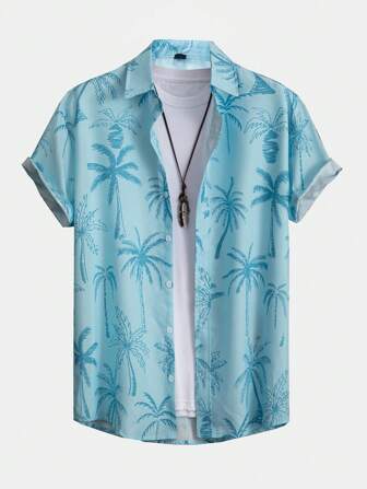 Street Life Camisa De Hombre Con Estampado De Árbol De Coco