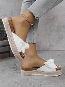 Nouveautés De Printemps 2024 Sandales À Plateforme Grande Taille Pour Femmes, Style Européen Et Américain, Conçues Pour Une Utilisation En Extérieur - Blanc - Voir 3