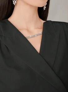 Modelyn High-Collar Waist-Cinching Fish-Tail Dress With Front Split Long Evening Dresses - Black - View 5