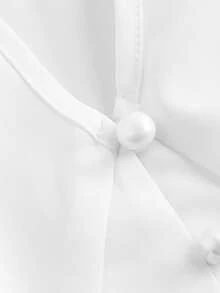 Vintamour 復古度假女士短袖泡泡袖蝴蝶結前裝衫,春夏裝女士襯衫夏季服裝夏季衣服夏季上衣 - 白色 - 查看 11