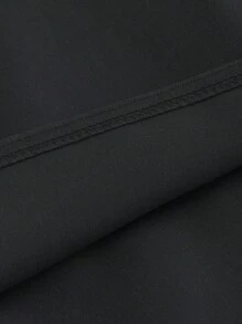 Sweetra 女士實色分裙,帶有蝴蝶結裝飾 - 黑色 - 查看 5