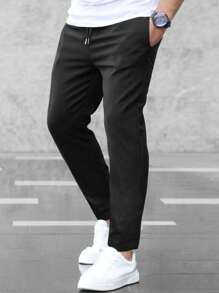 Manfinity Homme Quần Nam Dây kéo Túi màu trơn Giải trí - màu đen - Xem 1