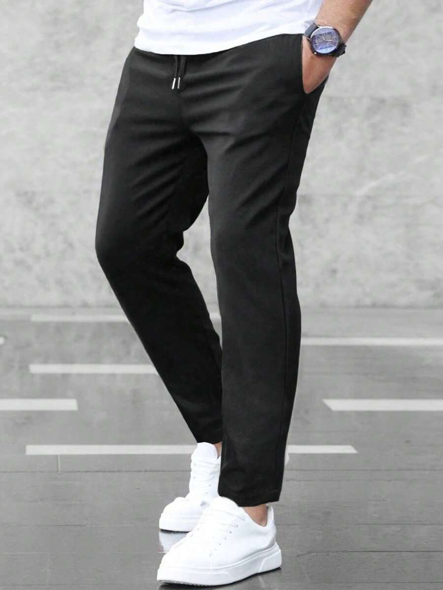 Manfinity Homme Quần Nam Dây kéo Túi màu trơn Giải trí - màu đen - Xem 1