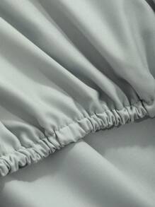 DAZY 女士短款泡泡袖圆领衬衫和裙子套装，女士两件套 - 藍色 - 查看 8