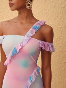 VALVERDE 设计师波西米亚风印花网眼长款夏季优雅连衣裙，适合节日、派对、度假、春季、海滩、节日、伊比沙岛装扮、婚礼舞会礼服