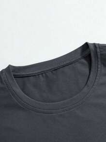 Manfinity Dauomo 男士春夏季棒球印花常規圓領背心 - 深灰色 - 查看 5