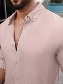 Manfinity Homme Men's Solid Colored Long Sleeve Shirt