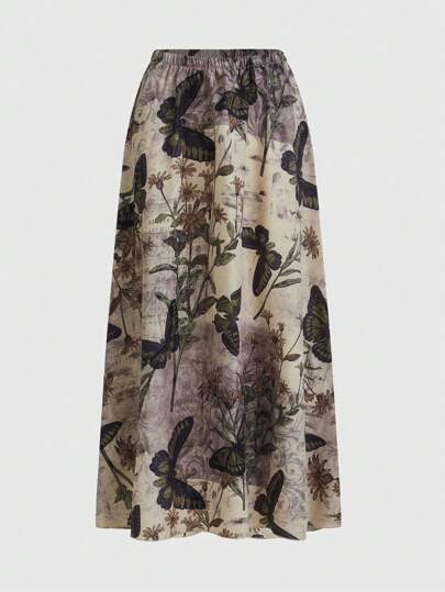 Goth Rock mit Schmetterling Muster, elastisch Bund