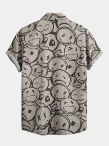 ROMWE MEN Street Life Men Allover Cartoon Graphic Shirt Without Tee - Multicolor - View 2