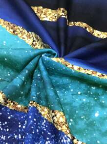 INAWLY Women's Marble Printed Round Neck Short Sleeve T-Shirt Graphic Tees Women Tops