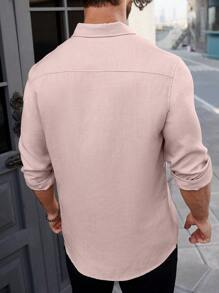Manfinity Homme Men's Solid Colored Long Sleeve Shirt