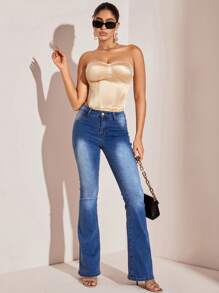 SHEIN BAE Duyên dáng Năm mới Áo Xa ten Quây Ống ngọn - Của phụ nữ Áo - Rượu sâm banh - Xem 3